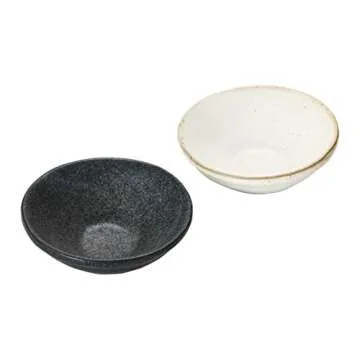 Creative Co-Op Set of 12, 3.5" D Stoneware Bowl with Reactive Glaze, White Serveware, Multi