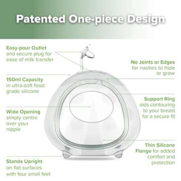 haakaa Ladybug Silicone Breast Milk Collector - Reusable Breast Shells | Wearable Nursing Cups | Breastmilk Saver,Leak Catcher for Pumping,Breastfeeding Moms,Protect Sore Nipples-5 oz/150 ml,1pc