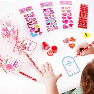 Valentine's Day Giant Lollipop Stationery Set for Kids