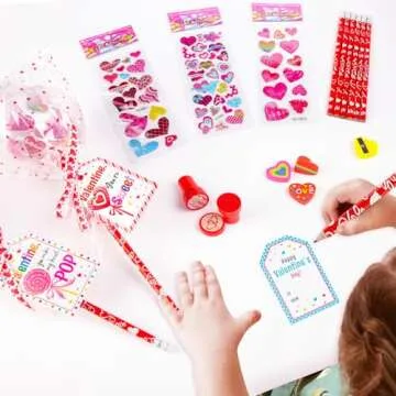 Valentine's Day Giant Lollipop Stationery Set for Kids