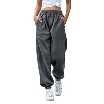 Gvraslvet Women's Sweatpants with Pockets High Waist Jogger Workout Teen Girls Plain Fashionable Gym...