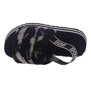 UGG Women's Disco Marble Slide Slipper, BLACK, 10