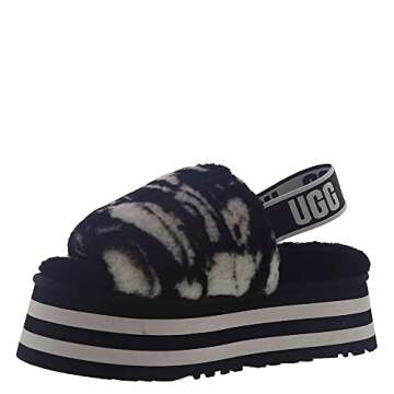 UGG Women's Disco Marble Slide Slipper, BLACK, 10