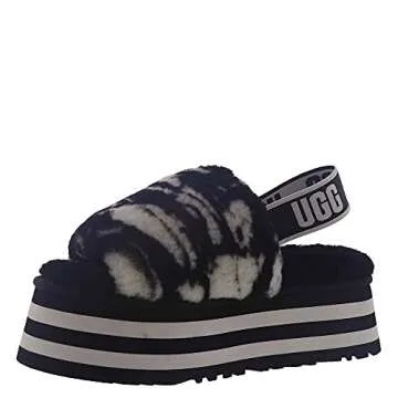 UGG Women's Disco Marble Slide Slipper, BLACK, 10