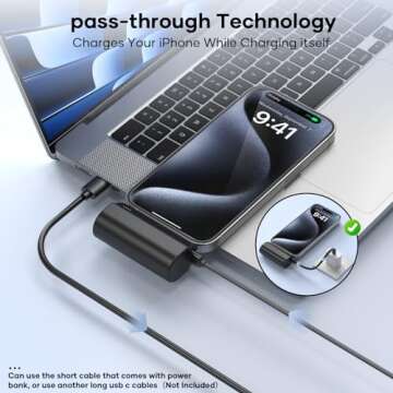 Compact 5000mAh Portable Charger Power Bank for iPhone