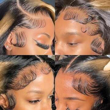 250 Density Ombre Lace Front Wig Human Hair Highlight Body Wave 13X6 Lace Front Wigs Human Hair Pre Plucked HD Frontal Balayage Wig Human Hair Glueless Highlighted Human Hair Wig 26 Inch