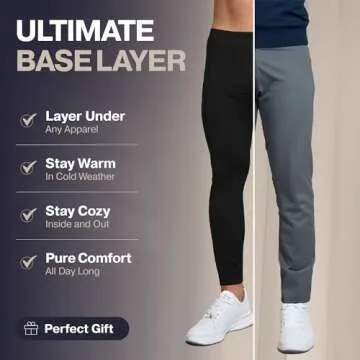 Thermajohn Long Johns for Men, Thermal Underwear for Men Long Underwear Mens Leggings Thermal Pants Men Cold Weather Bottoms (Black, Medium)