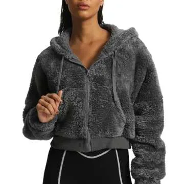 Aoxjox Women's Oversized Fuzzy Teddy Hoodie Sweatshirt