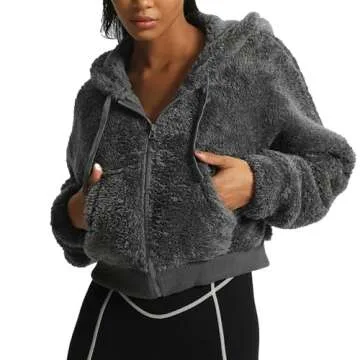 Aoxjox Women's Oversized Fuzzy Teddy Hoodie Sweatshirt