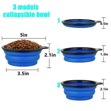 Collapsible Dog Bowl,2 Pack Portable and Foldable Pet Travel Bowls Collapsable Dog Water Feeding Bowls Dish for Dogs Cats and Small Animals,with Lids (Small, Blue+Red)