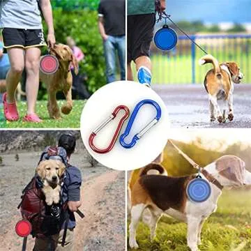 Collapsible Dog Bowl,2 Pack Portable and Foldable Pet Travel Bowls Collapsable Dog Water Feeding Bowls Dish for Dogs Cats and Small Animals,with Lids (Small, Blue+Red)