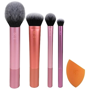 Real Techniques 5 Piece Makeup Brush Set with Blender for Flawless Looks
