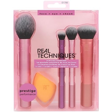 Real Techniques 5 Piece Makeup Brush Set with Blender for Flawless Looks