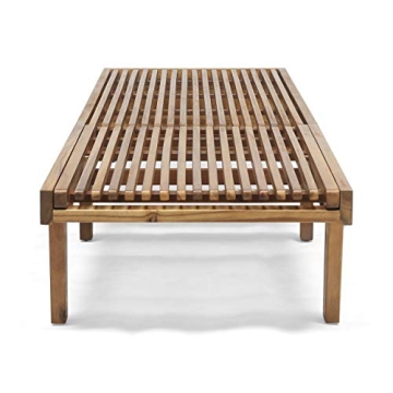 GDFStudio Outdoor Wooden Chaise Lounge Set of 2 in Teak Finish