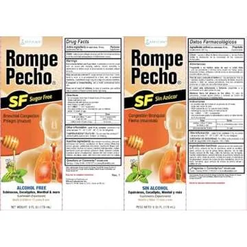 ROMPE PECHO SF (Sugar-Free) 6oz - Cold & Cough Syrup