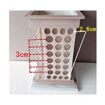 PhantomSky Super Huge Capacity Rotatable Wooden Aromatherapy Essential Oil Carrying Case, Natural Wood Essential Oil Organizer Storage Box Case Display Holds for Travel and Presentations Gift Box