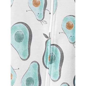 Simple Joys by Carter's Baby Boys' 3-Pack Snug Fit Footed Cotton Pajamas, Avocados/Night Sky Print/T...