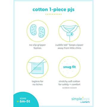 Simple Joys by Carter's Baby Boys' 3-Pack Snug Fit Footed Cotton Pajamas, Avocados/Night Sky Print/Tie Dye, 18 Months