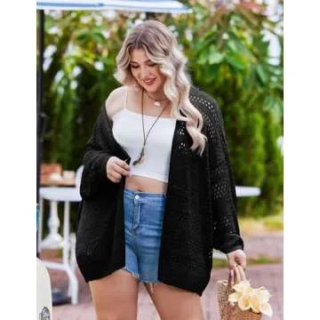IN'VOLAND Plus Size Lightweight Summer Cardigan for Women