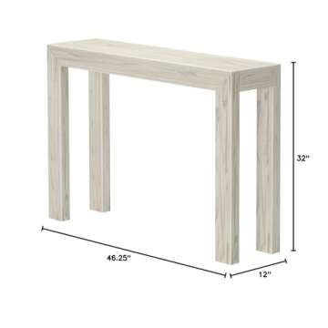Plank+Beam Modern Solid Wood Console Table, 46.25 Inch, Sofa Table, Narrow Entryway Table for Hallway, Behind The Couch, Living Room, Foyer, Easy Assembly, Coastal White