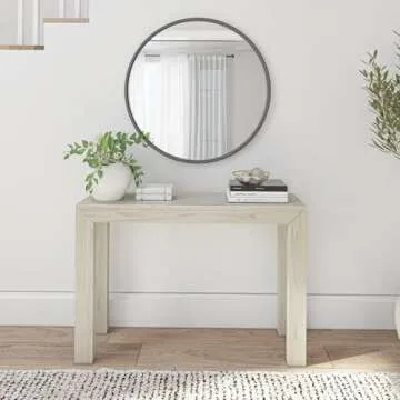 Plank+Beam Modern Solid Wood Console Table, 46.25 Inch, Sofa Table, Narrow Entryway Table for Hallway, Behind The Couch, Living Room, Foyer, Easy Assembly, Coastal White