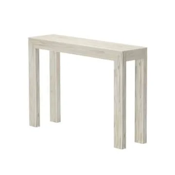 Plank+Beam Modern Solid Wood Console Table, 46.25 Inch, Sofa Table, Narrow Entryway Table for Hallway, Behind The Couch, Living Room, Foyer, Easy Assembly, Coastal White