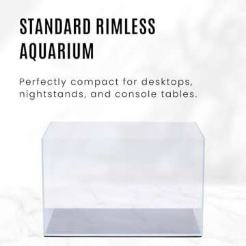 Ultum Nature Systems Ultra Clear Rimless Aquarium - Low Iron Glass Fish Tank with 45° Mitered Edges, 5mm-15mm Thick, Leveling Mat Included - 45U, 5mm Glass (17.71x11.02x11.02IN | 45x28x28CM)