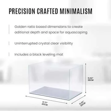 Ultum Nature Systems Ultra Clear Rimless Aquarium - Low Iron Glass Fish Tank with 45° Mitered Edges, 5mm-15mm Thick, Leveling Mat Included - 45U, 5mm Glass (17.71x11.02x11.02IN | 45x28x28CM)