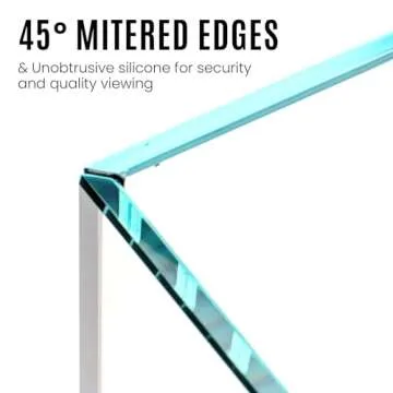 Ultum Nature Systems Ultra Clear Rimless Aquarium - Low Iron Glass Fish Tank with 45° Mitered Edges, 5mm-15mm Thick, Leveling Mat Included - 45U, 5mm Glass (17.71x11.02x11.02IN | 45x28x28CM)