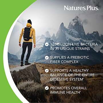 Natures Plus GI Natural Probiotic Mega - 30 Capsules - Digestive & Immune Health - Gluten Free - 30 Servings
