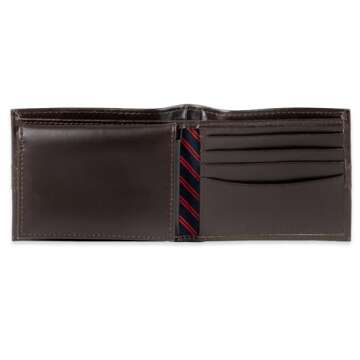 Tommy Hilfiger Men's Leather Wallet - Slim Bifold, Brown