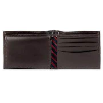 Tommy Hilfiger Men's Leather Wallet - Slim Bifold, Brown
