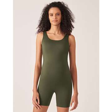 POSHDIVAH Women's Maternity Bodysuit Pregnancy Shapewear Sleeveless Scoop Neck Tank Top Shorts Rompe...