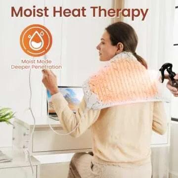 Bearhug XXL Electric Heated Pad 17''x33'' Double-Sided Faux Fur Heating Pad, 6 Heat Levels, 2-Hour Auto-Off, Moist & Dry Heat Therapy for Back Pain Relief, Machine Washable, ETL Certified - Gift Box