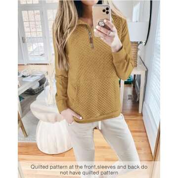 BTFBM Women Fashion Quilted Pattern Lightweight Zipper Long Sleeve Plain Casual Ladies Sweatshirts Pullovers Shirts Tops