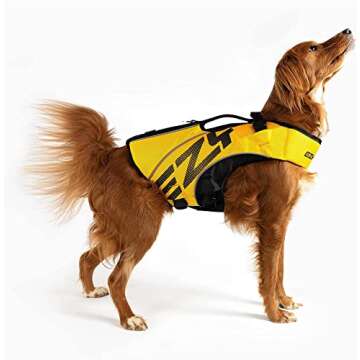 EZYDOG DFD X2 Dog Life Jacket - Adjustable Swimming Life Vest with Continuous Neck Flotation, Reflec...