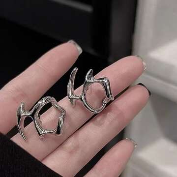 Y2k Statement Earrings For Women 925 Sterling Silver Earrings Irregular Unique Earrings Jewelry