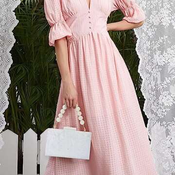 Oweisong Women Acrylic Clutch Purse Formal Wedding Evening Handbag Marble Party Shoulder Crossbody Bag with Bead Chain