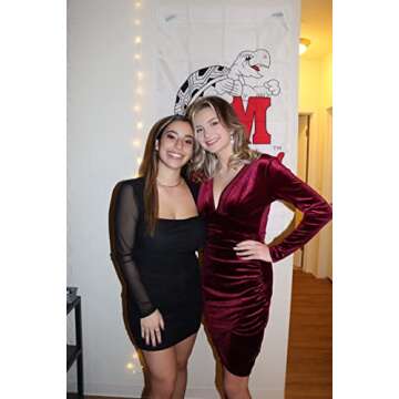 Stylish Velvet Bodycon Mini Dress for Parties