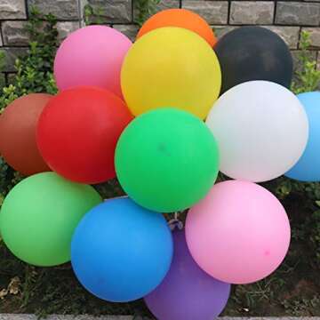 PeStary 100 pcs 12inches Latex Balloons Assored Colorful Birthday Wedding Party Decoration 14 Colors (Assorted)