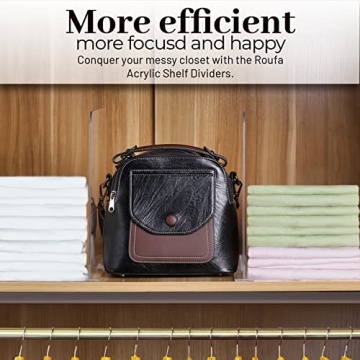 ROUFA Clear Acrylic Shelf Dividers Adjustable Closet Organizer
