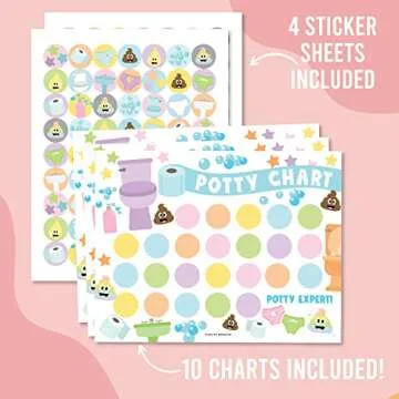 Hadley Designs Potty Training Chart with Stickers for Kids