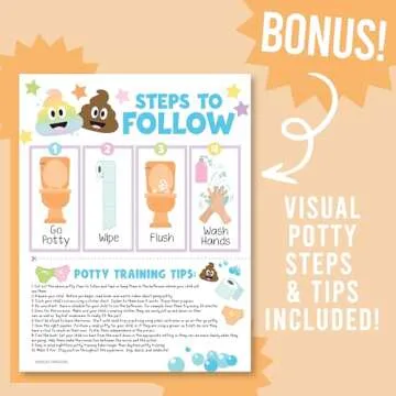 Hadley Designs Potty Training Chart with Stickers for Kids