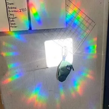 AREAWA 30 Pcs Star Ring Circle Window Clings - Anti-Collision Window Decals to Save Birds from Window Collisions,Non Adhesive Window Clings, Rainbow Stickers