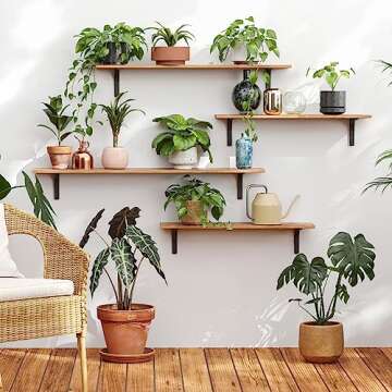 DINZI LVJ Long Wall Shelves, 47.3Inch Wall Mounted Shelves Set of 2, Extra Large Wall Storage Ledges...