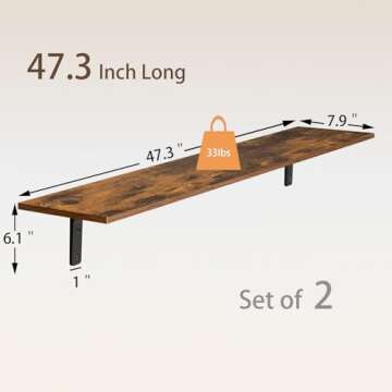 DINZI LVJ Long Wall Shelves for Home Organization