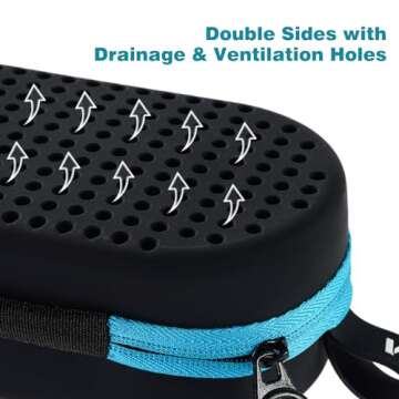 MSNATURALLY Swim Goggle Case For Swimming Goggles, Silicone Protective Cases with Drain Hole for Mens Goggles, Summer Must Haves, Black