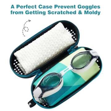 MSNATURALLY Swim Goggle Case For Swimming Goggles, Silicone Protective Cases with Drain Hole for Mens Goggles, Summer Must Haves, Black