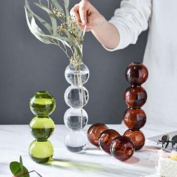 Elegant Pearlead Bubble Glass Vase for Stunning Decor