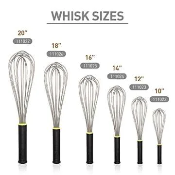 Matfer Bourgeat Piano Whisk with Exoglass Handle, 10", Professional Stainless Steel Wire Kitchen Whisk